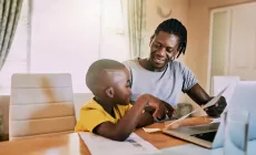 father and son at home