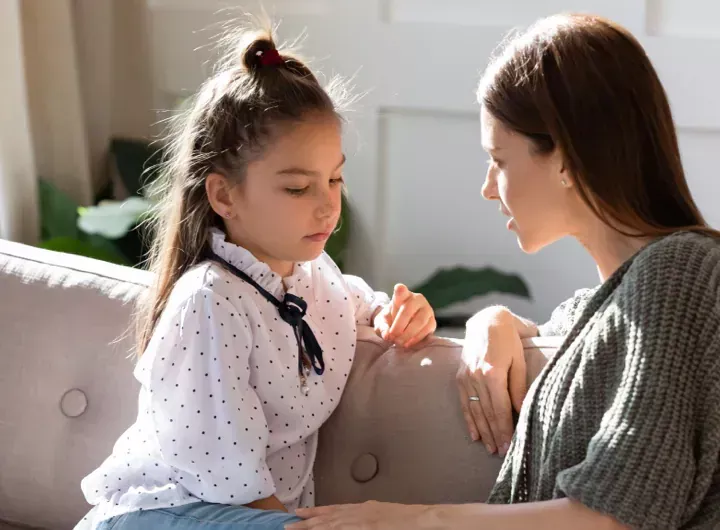 mother and daughter talk together